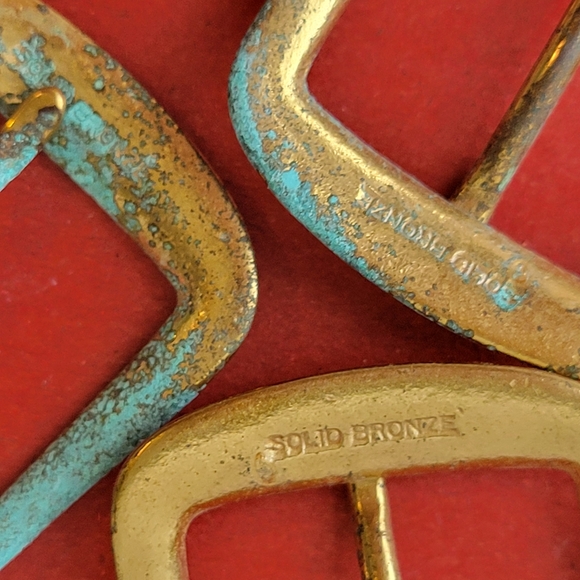 Bronze Buckle Trio ~ L.S. Ayres & Co.  Vintage  Antique? ~ Original Tag ~ *NOTE - Picture 10 of 16